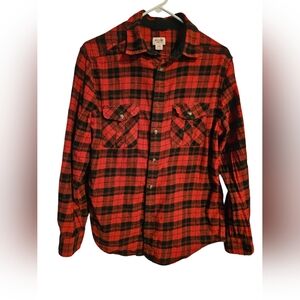 Woman's Mossimo red and black plaid flannel shirt size Med
